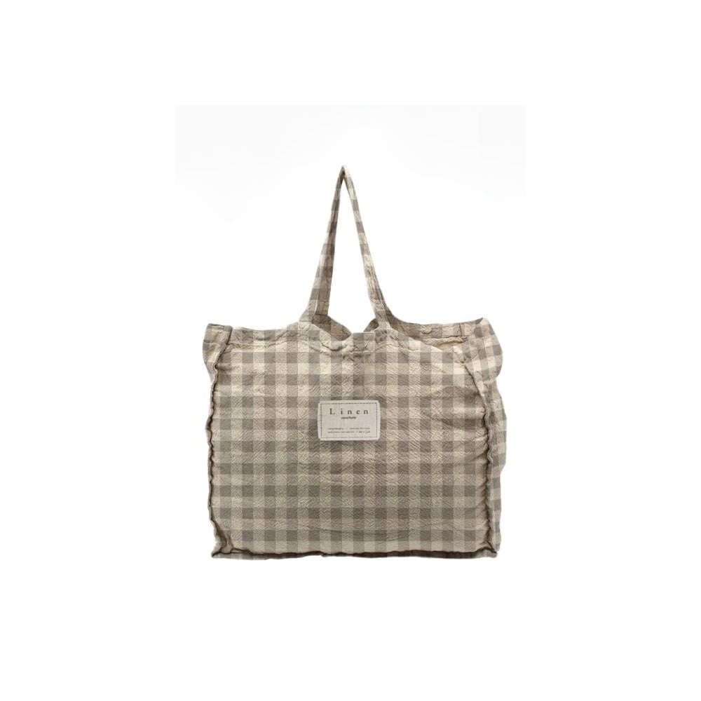 Linen Bag Grey Vichy szövet táska - Really Nice Things