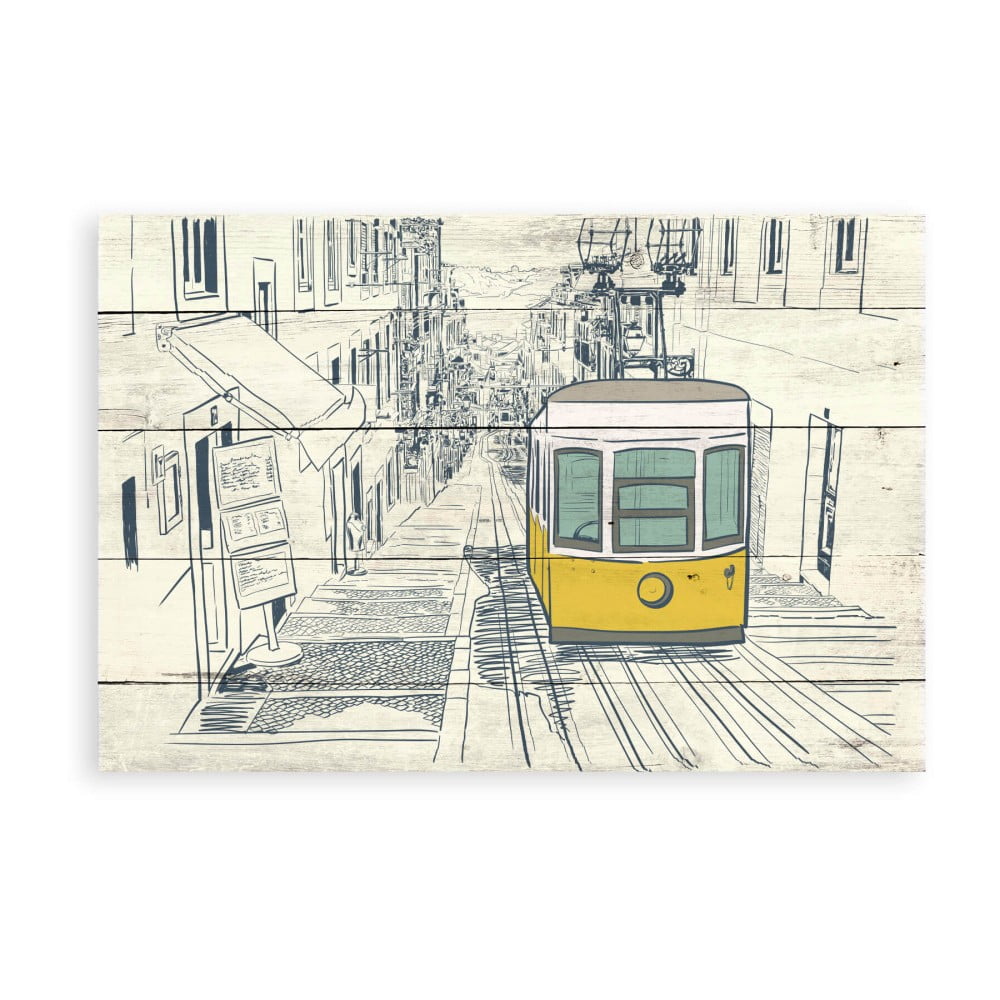 Surdic Tabla Train borovi fenyő falitábla, 40 x 60 cm - Really Nice Things