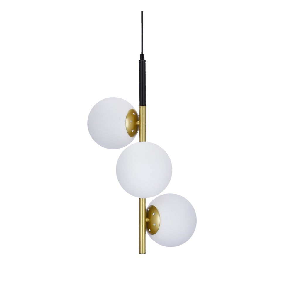 Aranyszínű függőlámpa üveg búrával 32.5x32.5 cm Duo – Candellux Lighting