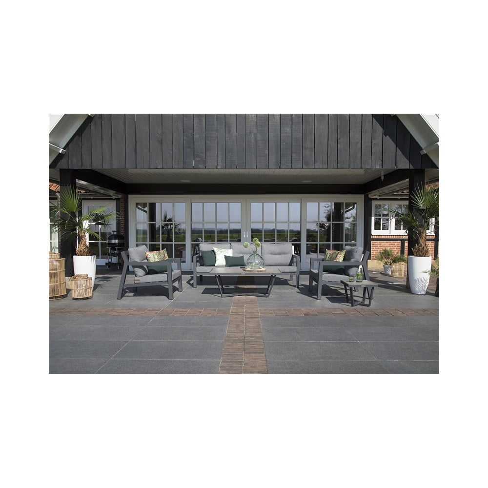 Szürke alumínium ötszemélyes kerti lounge szett Porto Rico – Hartman