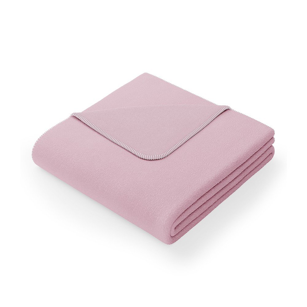 Virkkuu púderrózsaszín pamutkeverék takaró, 150 x 200 cm - AmeliaHome