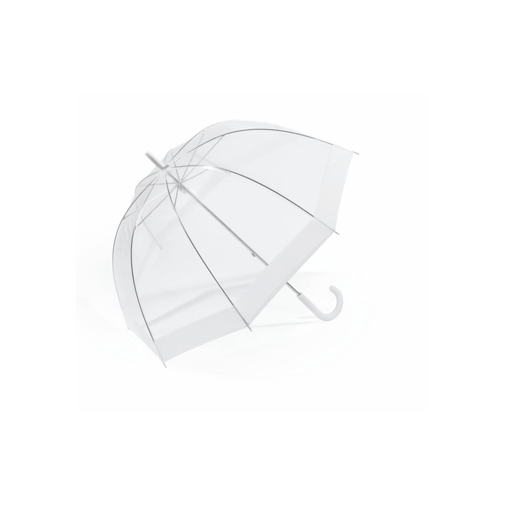 Birdcage átlátszó esernyő fehér részletekkel, ⌀ 85 cm