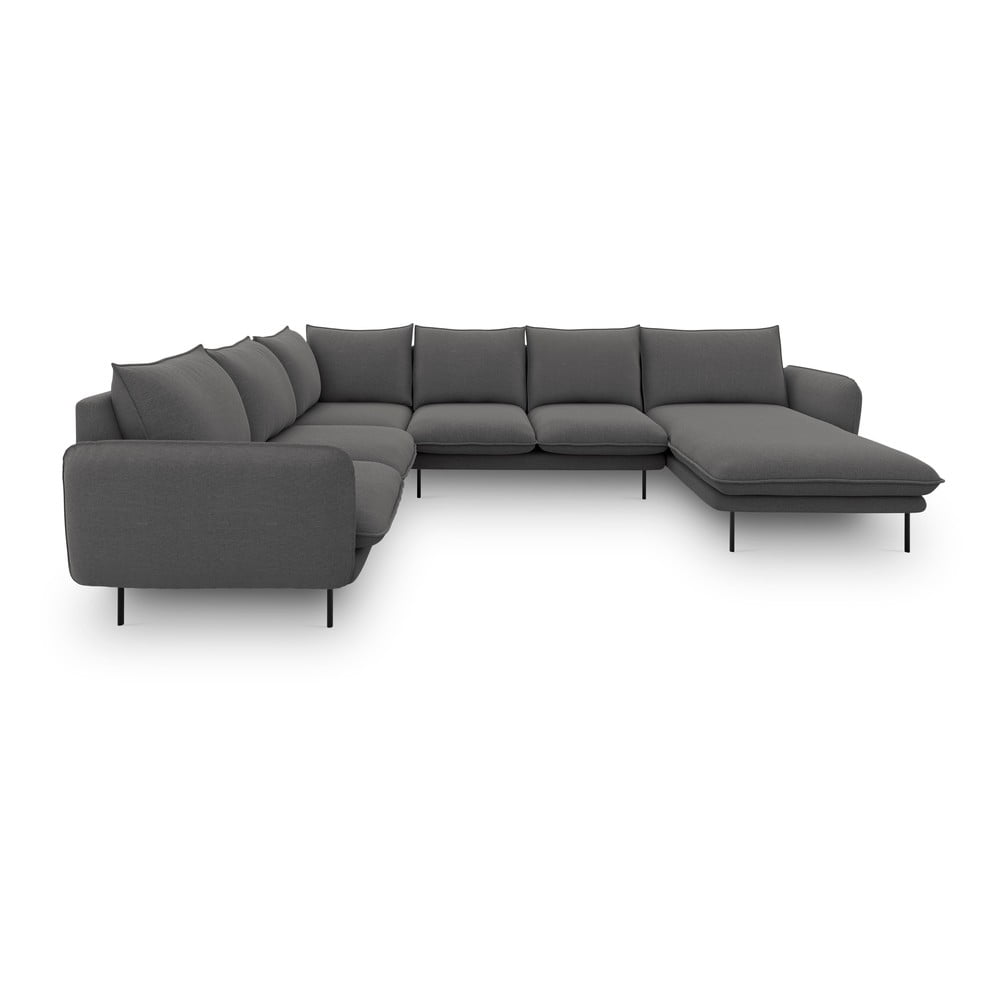 Vienna sötétszürke u alakú kanapé, bal oldali - cosmopolitan design ×