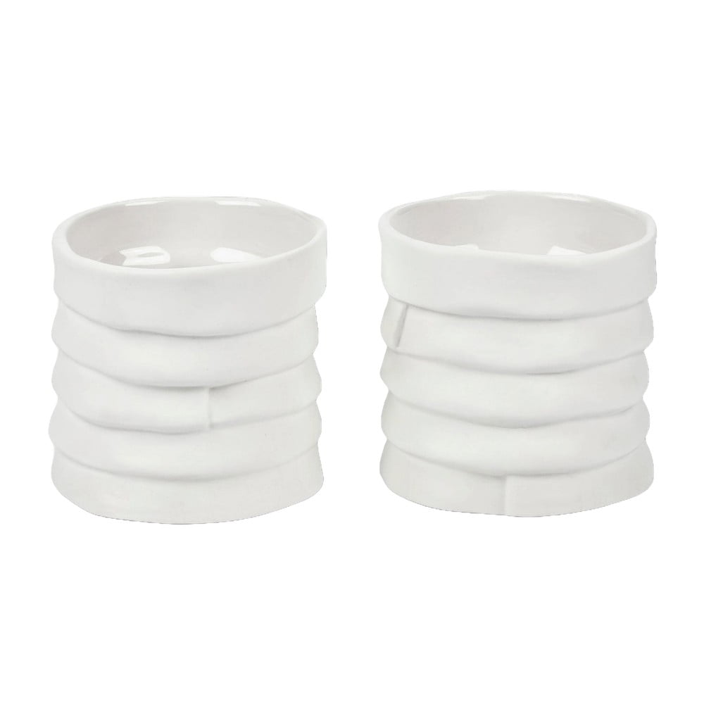 Porcelán gyertyatartó készlet 2 db-os Ribbon – Mette Ditmer Denmark