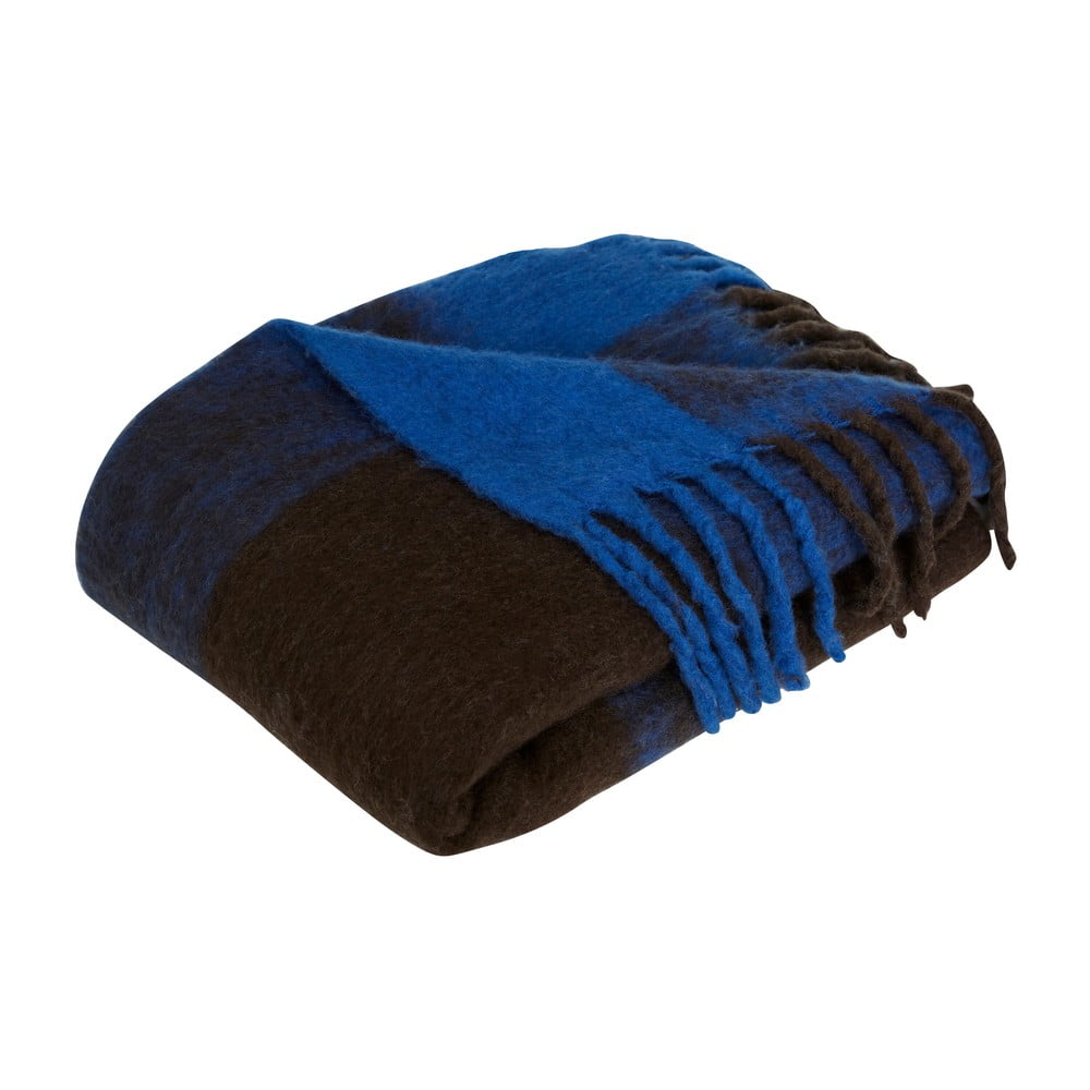 Kék-barna takaró 200x140 cm Inlet - Hübsch