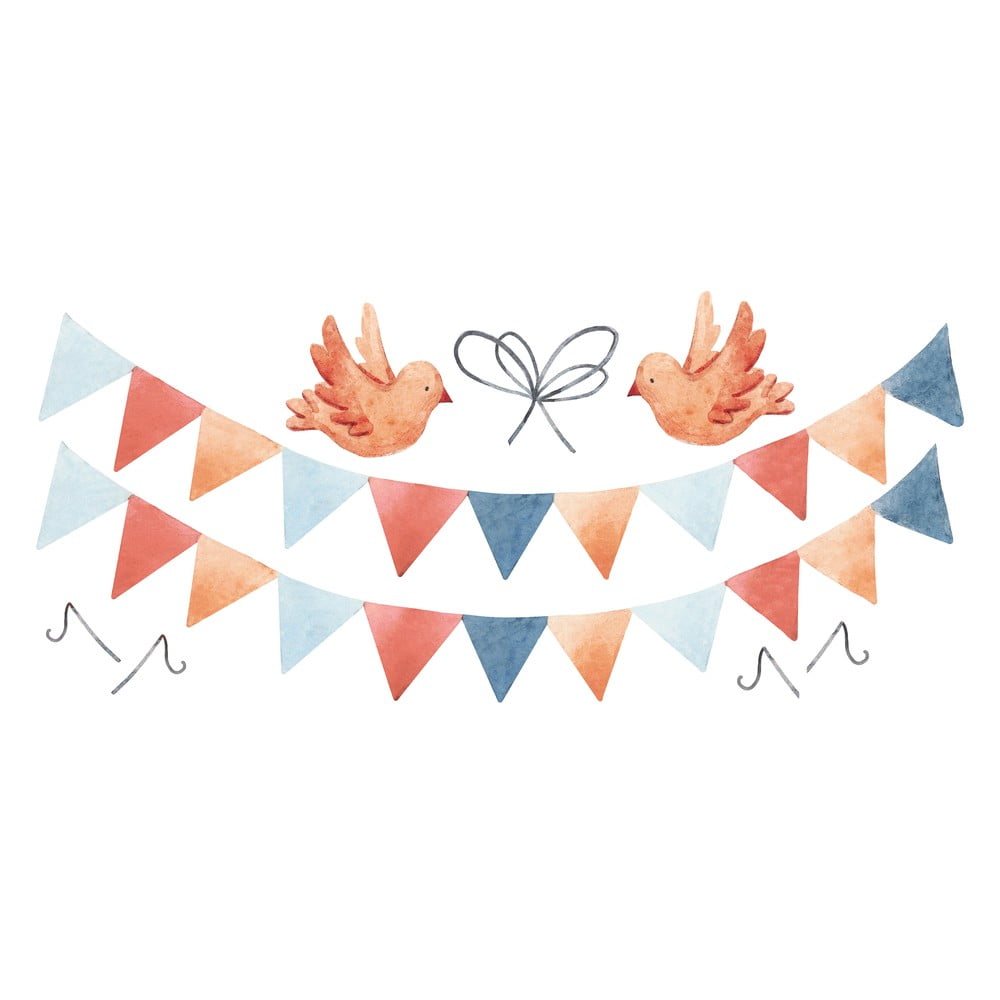 Matrica lap 55x24 cm Colorful Pennants – Lilipinso