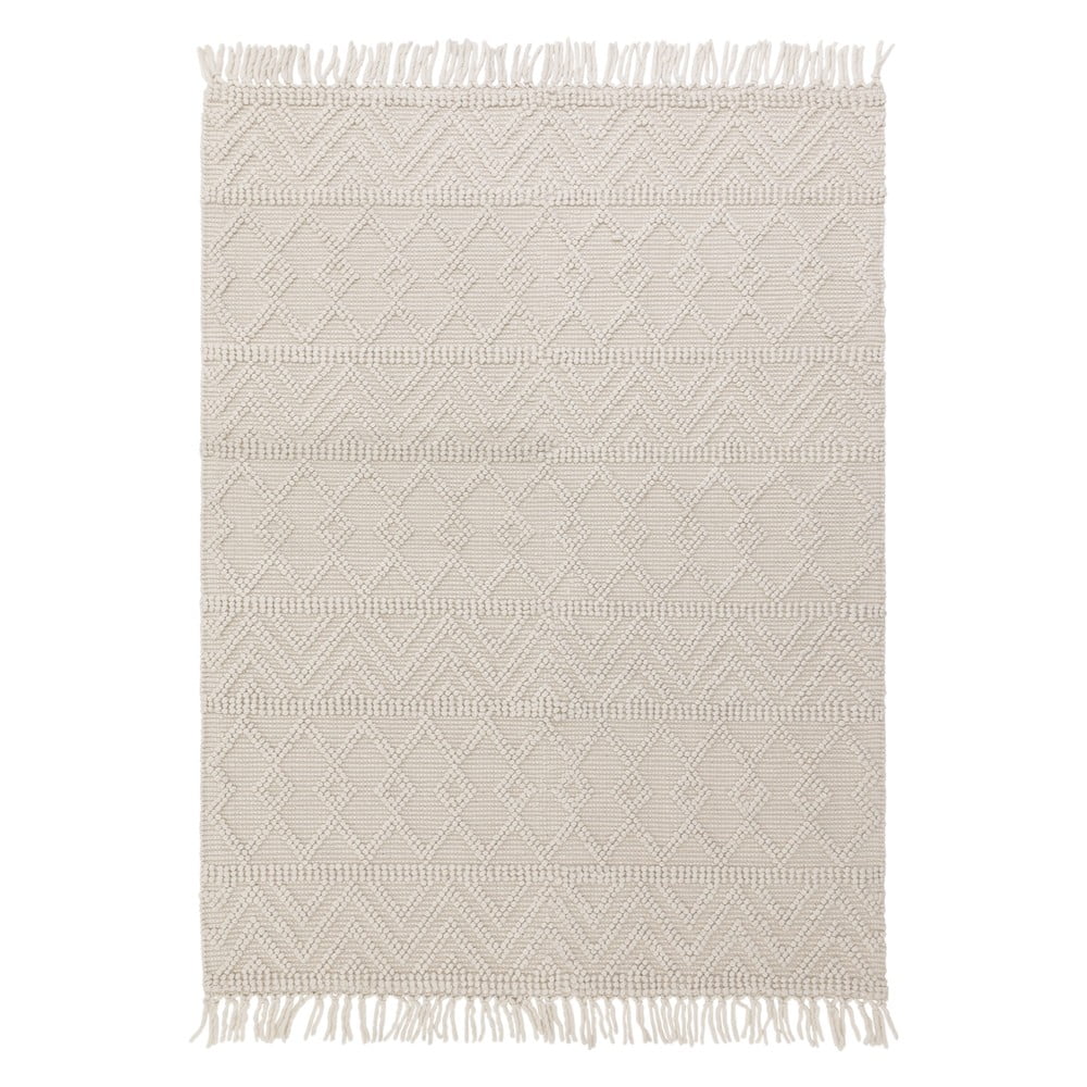 Krémszínű gyapjú szőnyeg 160x230 cm asra – asiatic carpets