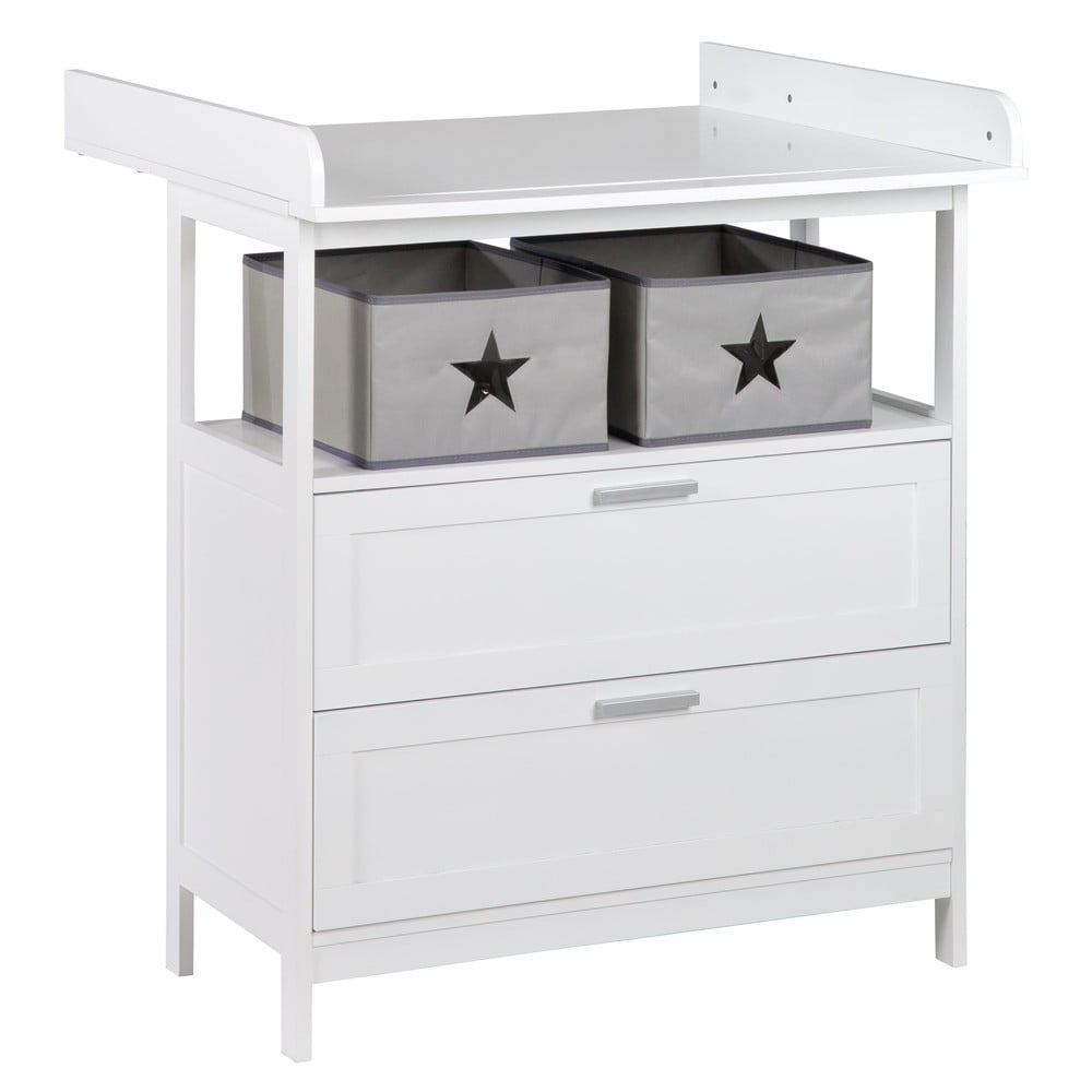 Fehér gyerek komód pelenkázó feltéttel 75x100x87 cm Hamburg – Roba