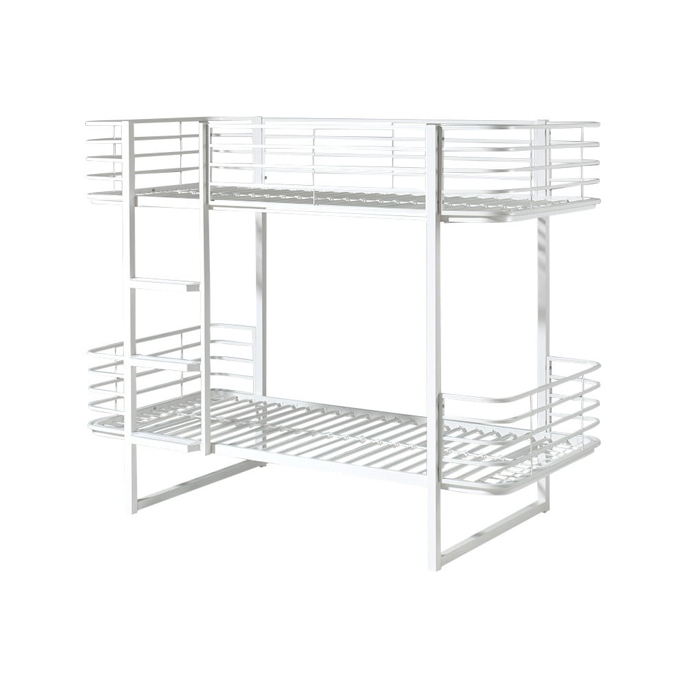 Fehér emeletes fém gyerekágy ágyráccsal 90x200 cm Oscar – Vipack