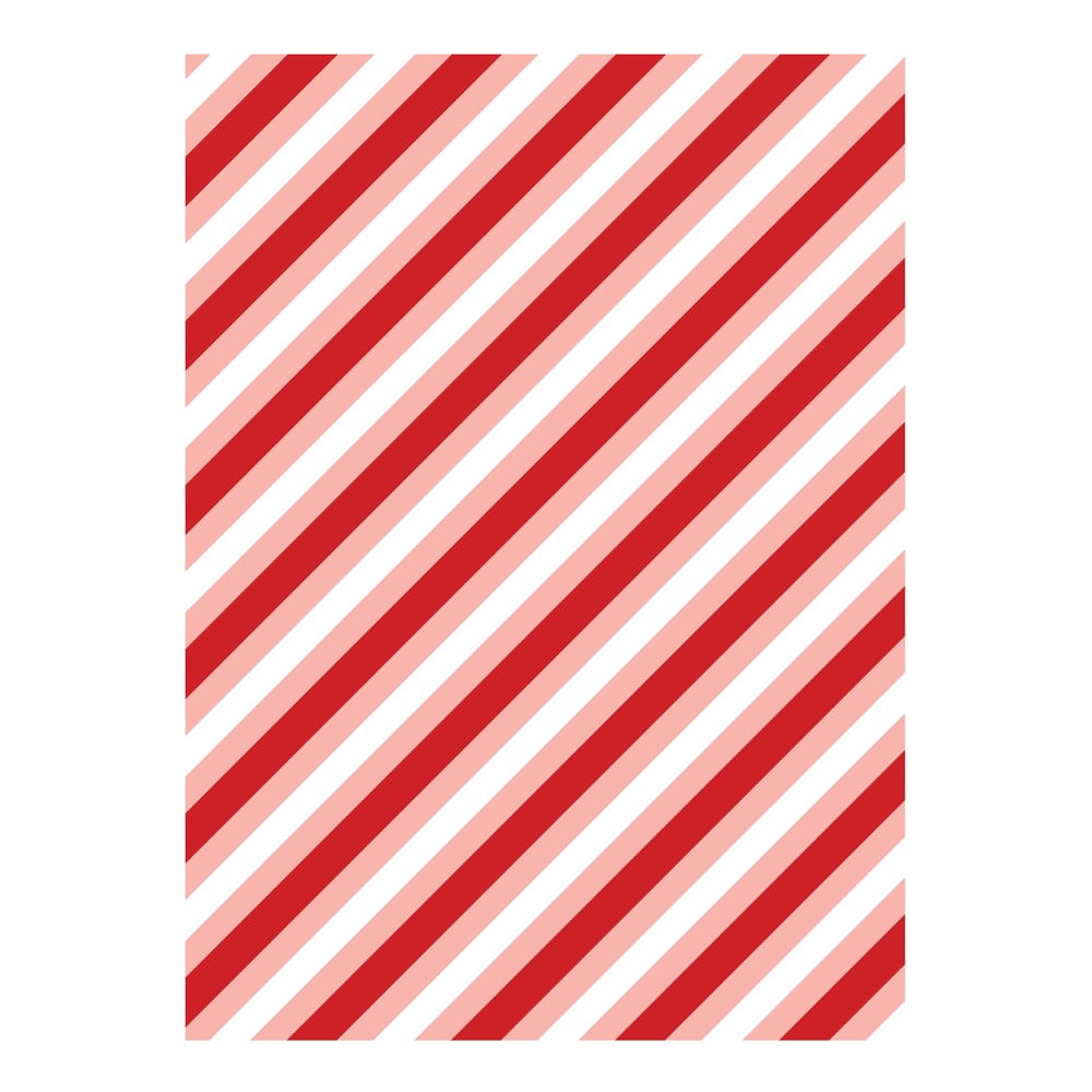 Candy Stripes 5 ív piros-fehér csomagolópapír , 50 x 70 cm - eleanor stuart