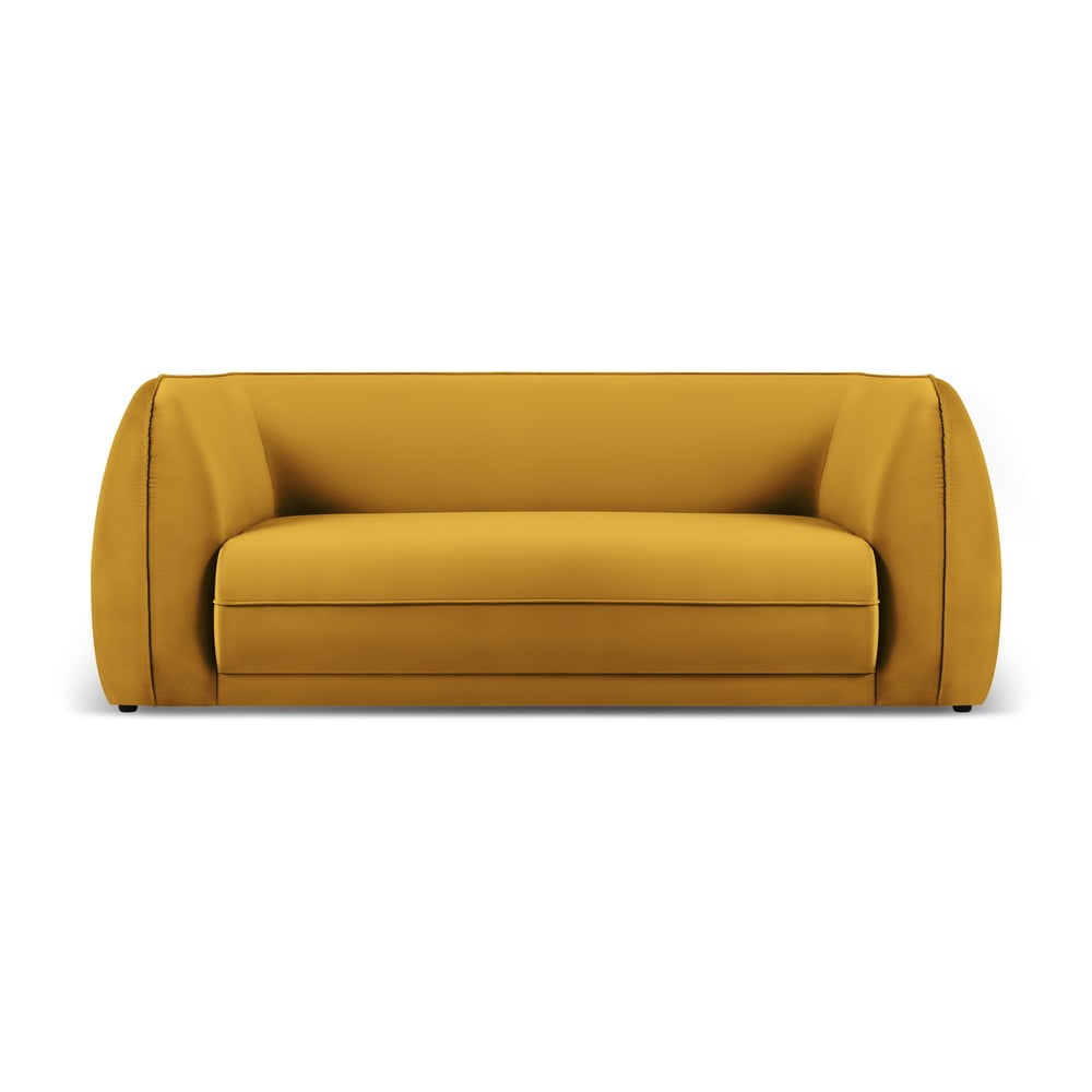 Sárga bársony kanapé 190 cm lando – micadoni home