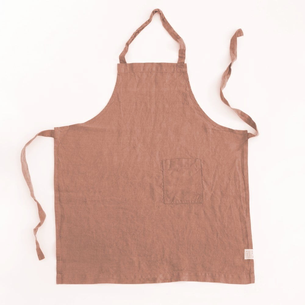 Regular narancssárga gyerek len kötény, 57 x 47 cm - Linen Tales