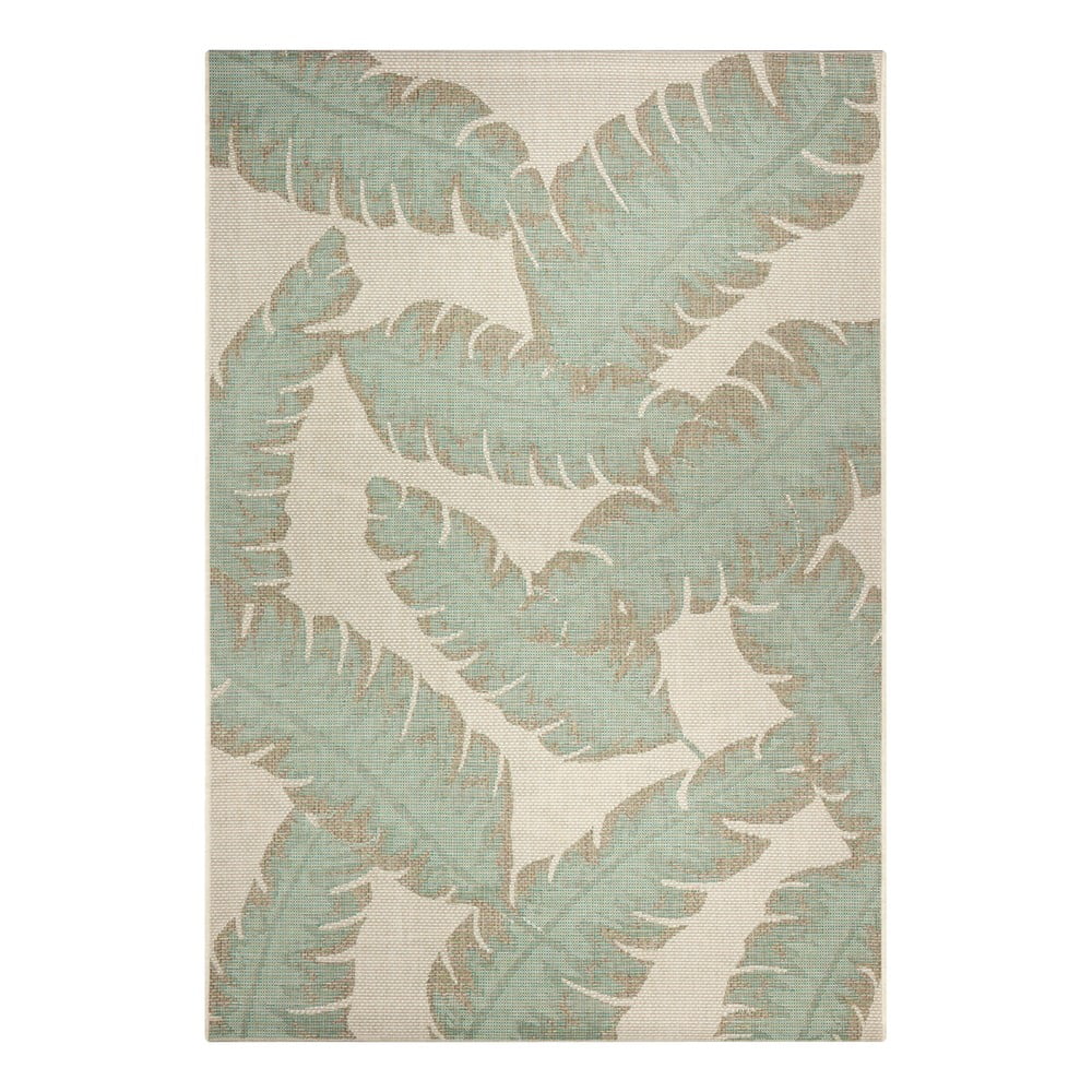 Leaf zöld-bézs kültéri szőnyeg, 70x140 cm - Ragami