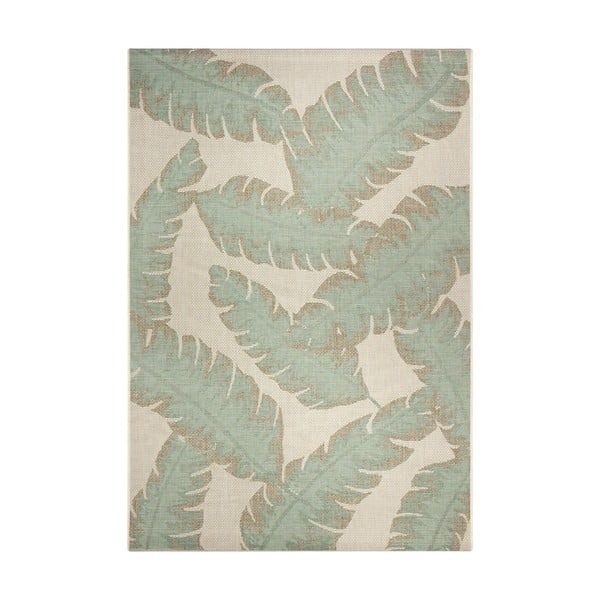 Leaf zöld-bézs kültéri szőnyeg, 70 x 140 cm - Ragami