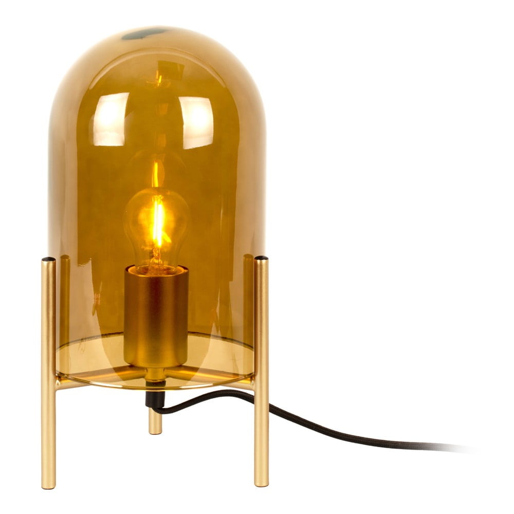 Bell mustársárga üveg asztali lámpa, magasság 30 cm - Leitmotiv