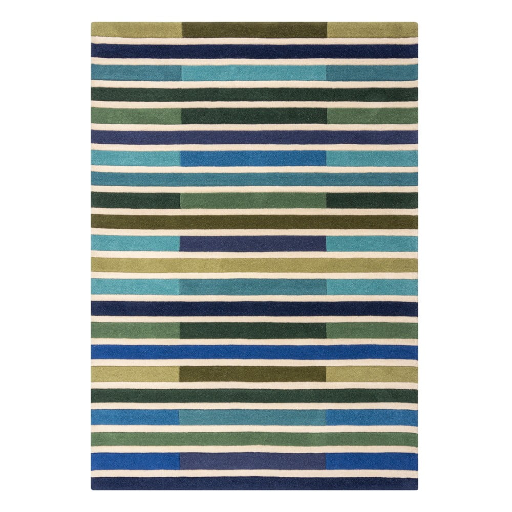 Zöld gyapjú szőnyeg 230x160 cm piano - flair rugs
