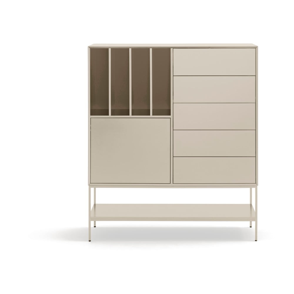 Krémszínű szekrény 120x140x45 cm Platt – Teulat