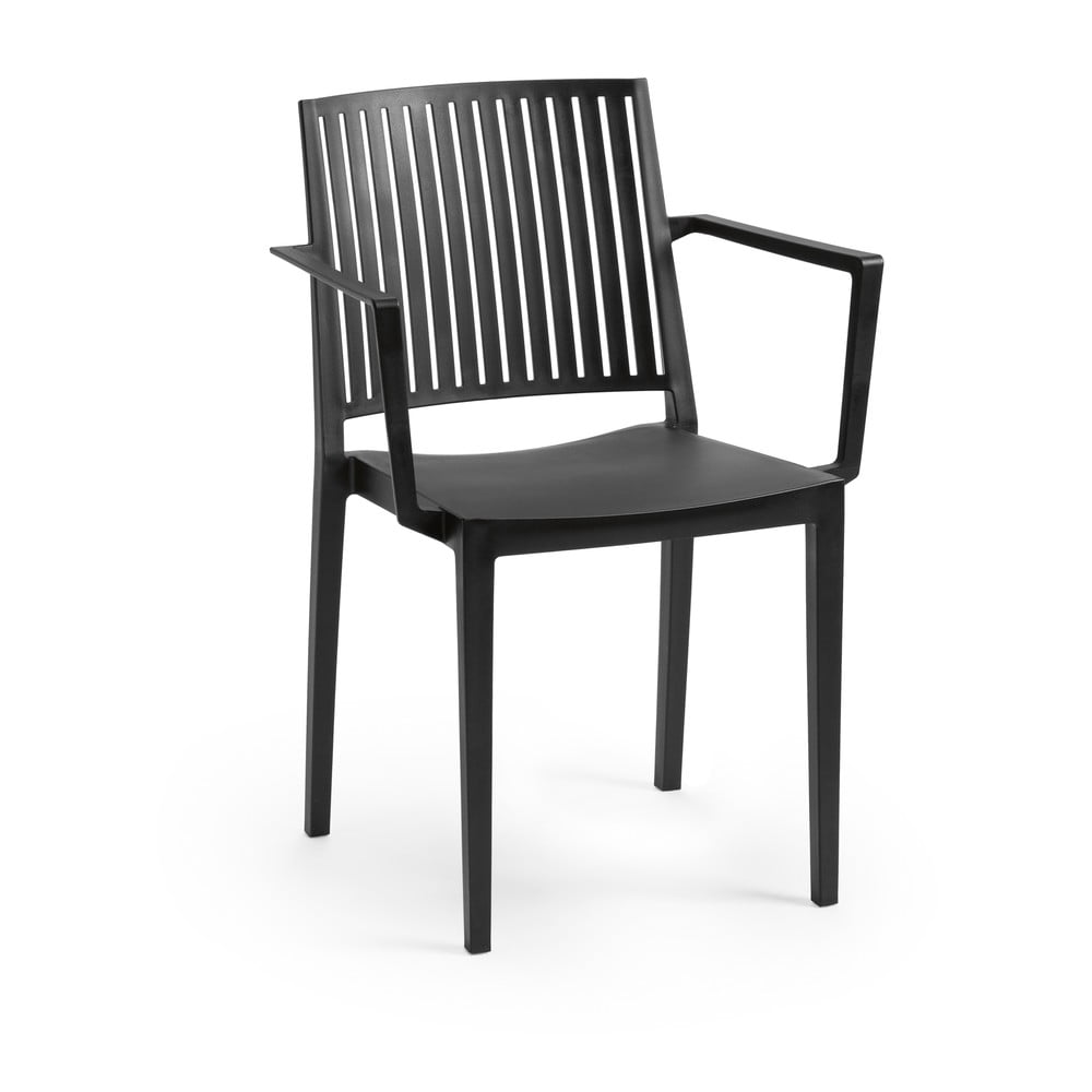 Fekete műanyag kerti szék Bars - Rojaplast