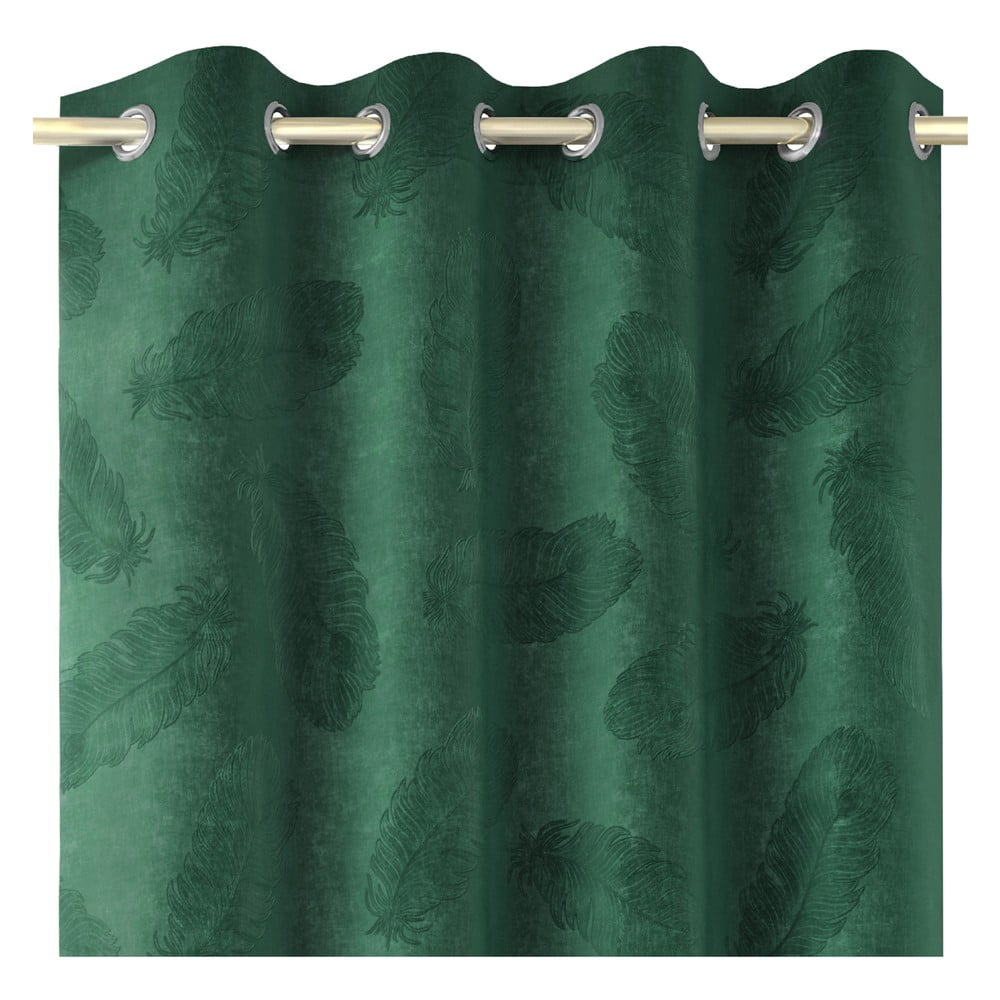 Peacock zöld függöny bársonyos felülettel, 135 x 250 cm - AmeliaHome
