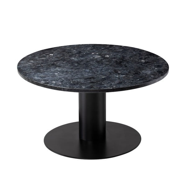 Pepo fekete gránit dohányzóasztal fekete talppal, ⌀ 85 cm - RGE