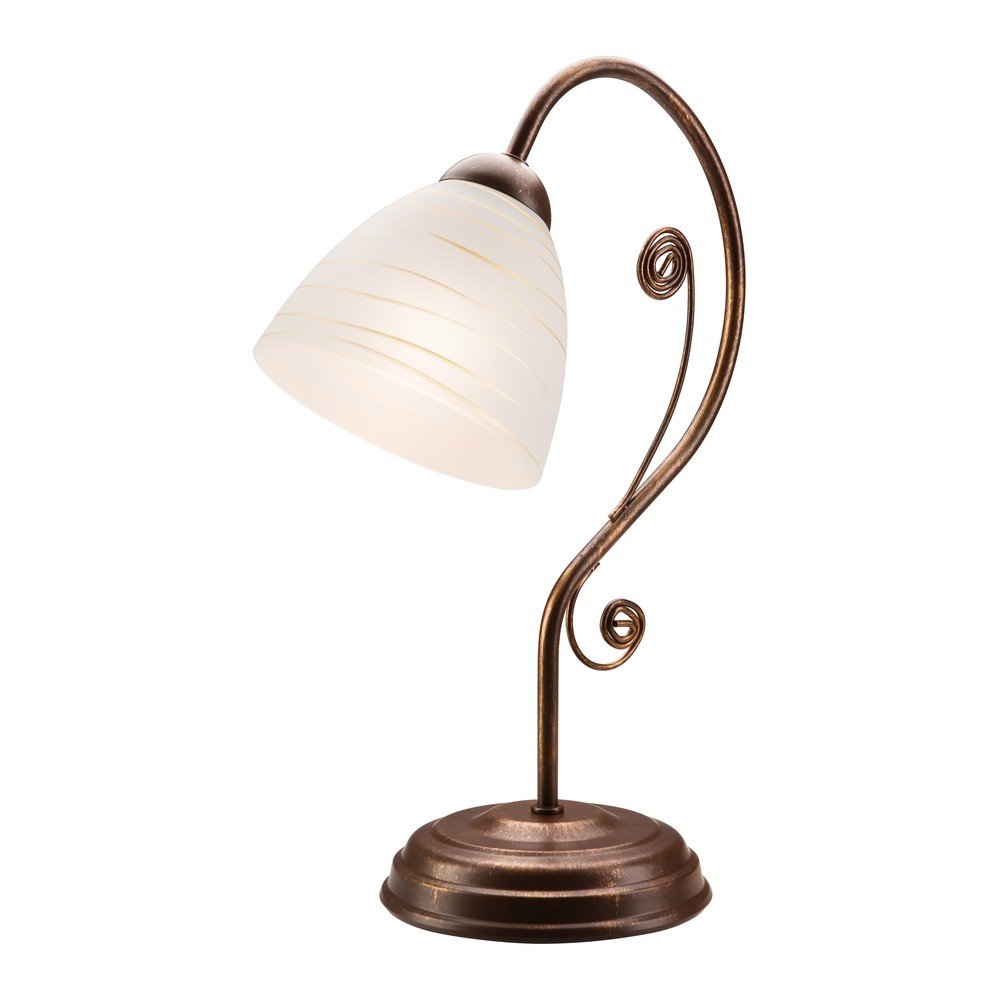 Sötétbarna asztali lámpa (magasság 39 cm) Emilio – LAMKUR