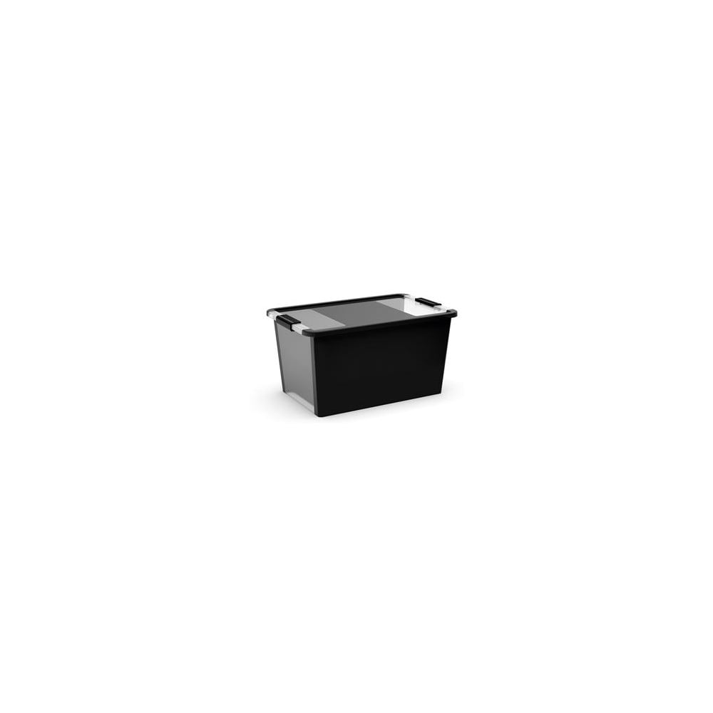 Fekete fedeles műanyag tárolódoboz 55x35x28 cm Bi-Box L – KIS