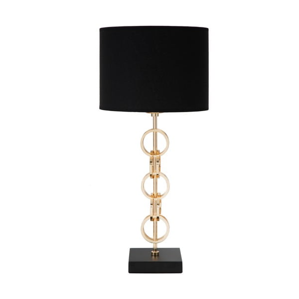 Glam Rings fekete-aranyszínű asztali lámpa, magasság 54,5 cm - Mauro Ferretti
