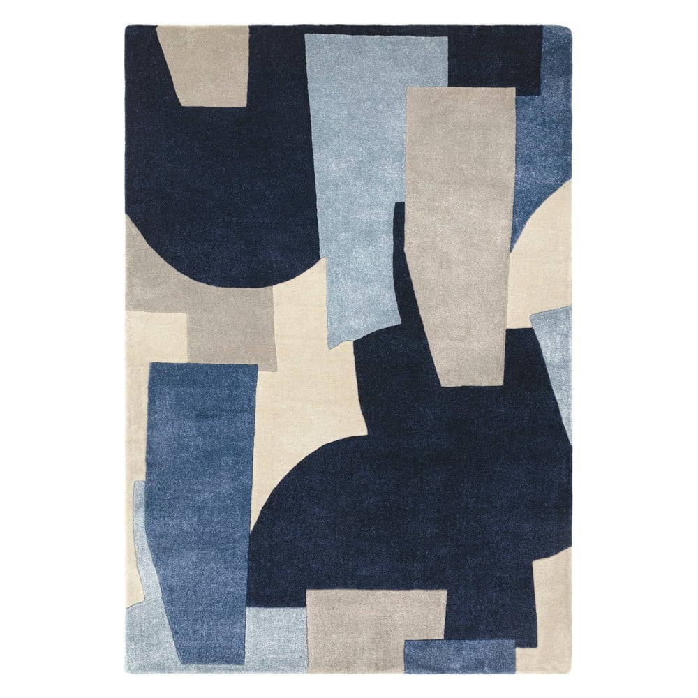 Kék kézi szövésű szőnyeg újrahasznosított szálakból 160x230 cm romy – asiatic carpets