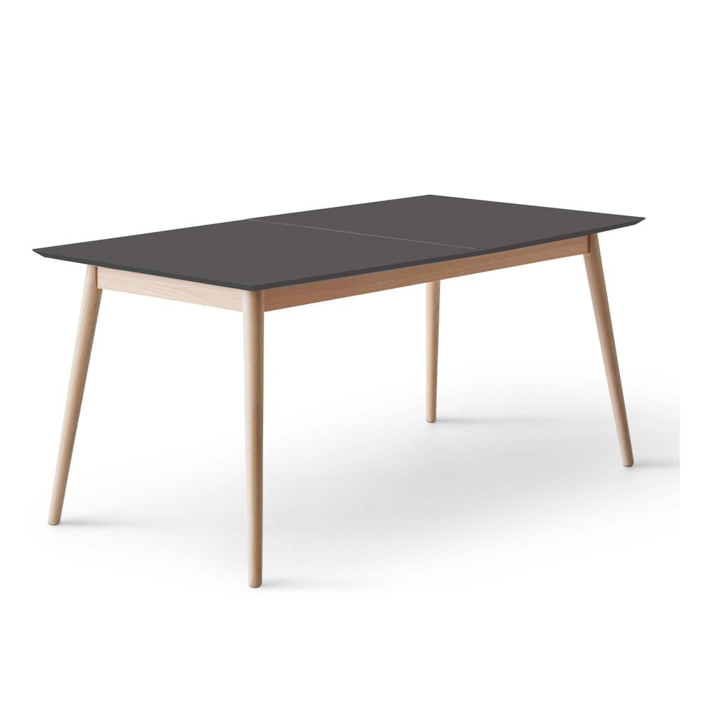 Bővíthető étkezőasztal fekete asztallappal és hosszabbító asztallappal 90x165 cm Meza – Hammel Furniture