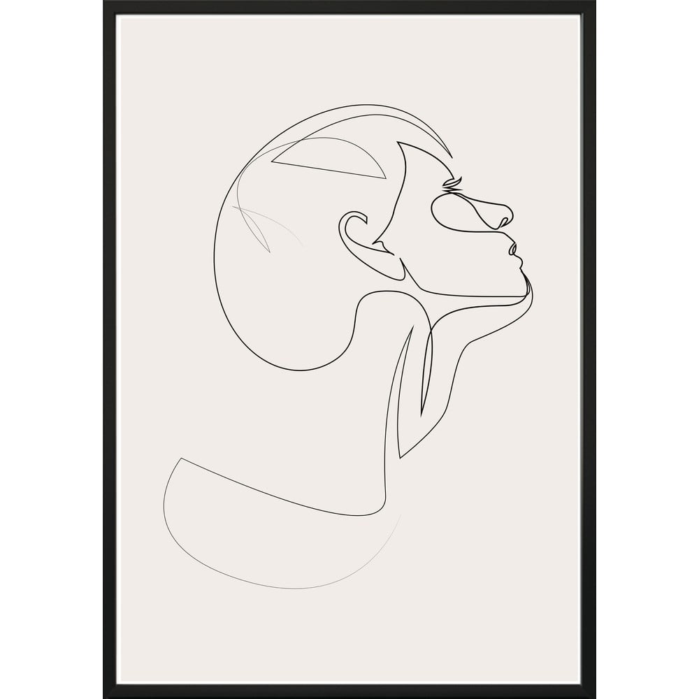 SKETCHLINE/FACE keretezett fali kép, 50 x 70 cm