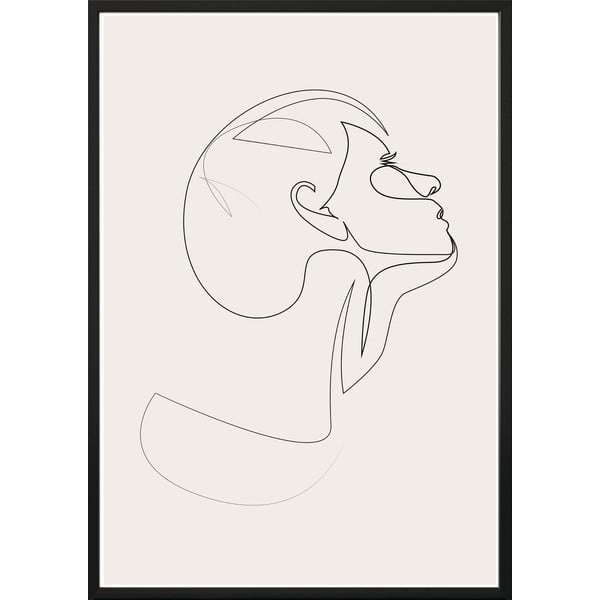 SKETCHLINE/FACE keretezett fali kép, 70 x 100 cm