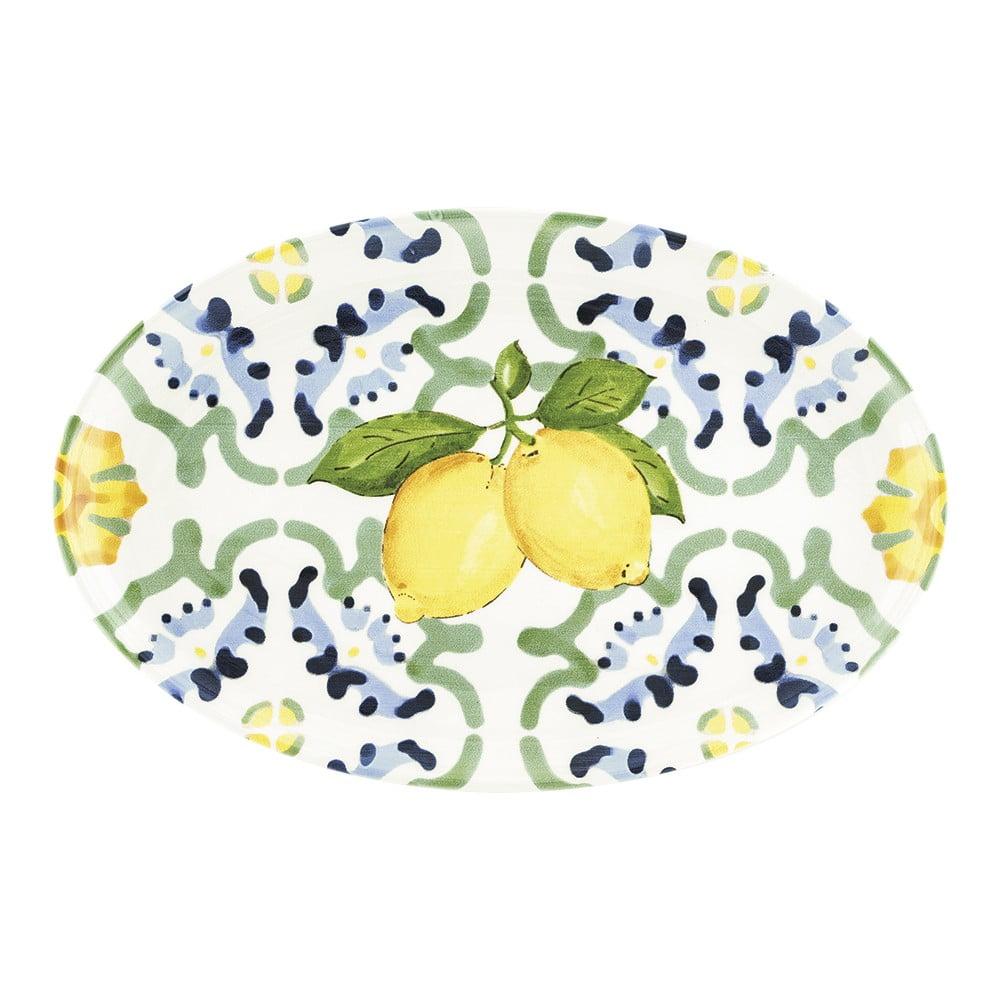 Amalfi kerámia tálaló tányér, 40 x 25 cm - Villa Altachiara