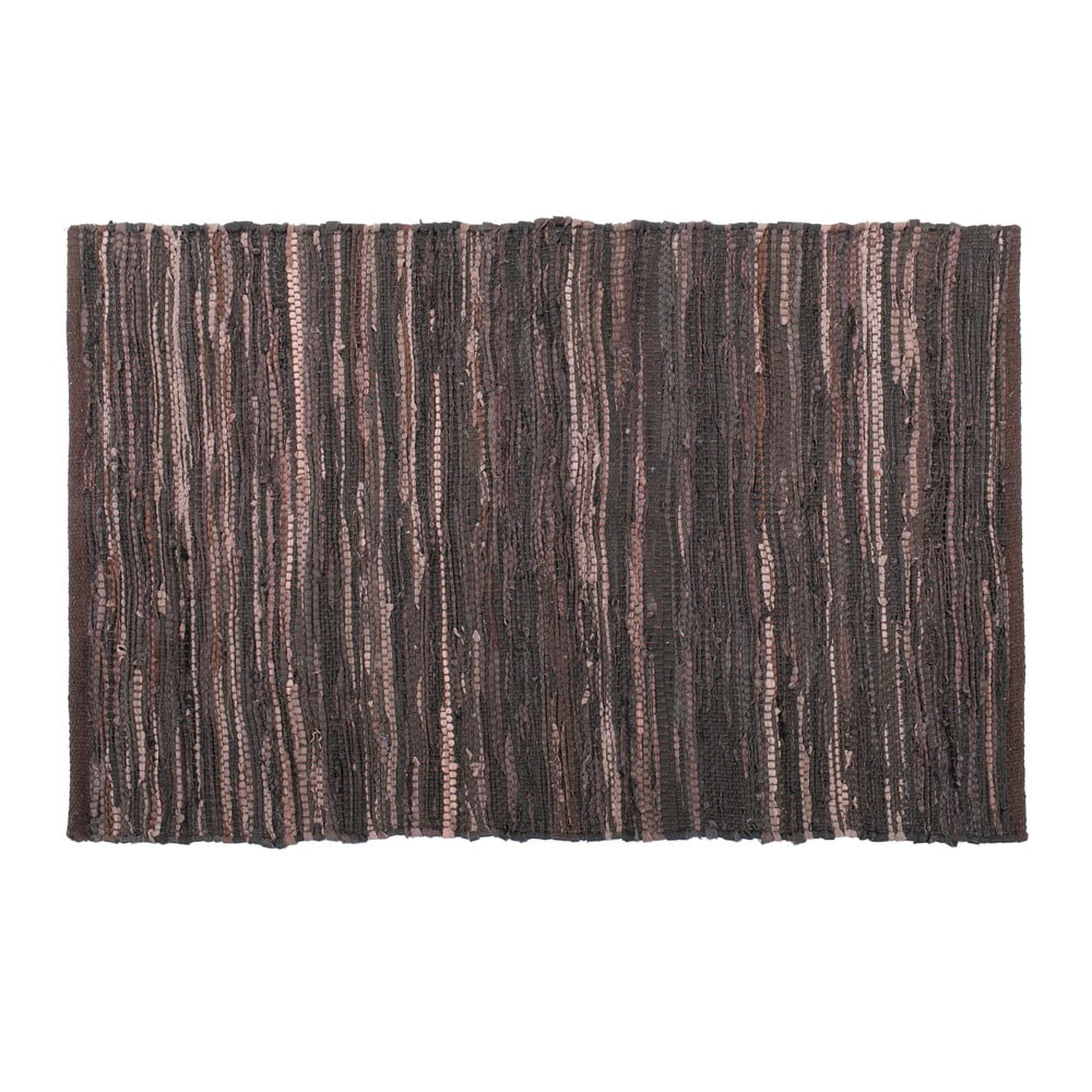 Nayya sötétbarna bőr szőnyeg, 60 x 90 cm - Tiseco Home Studio