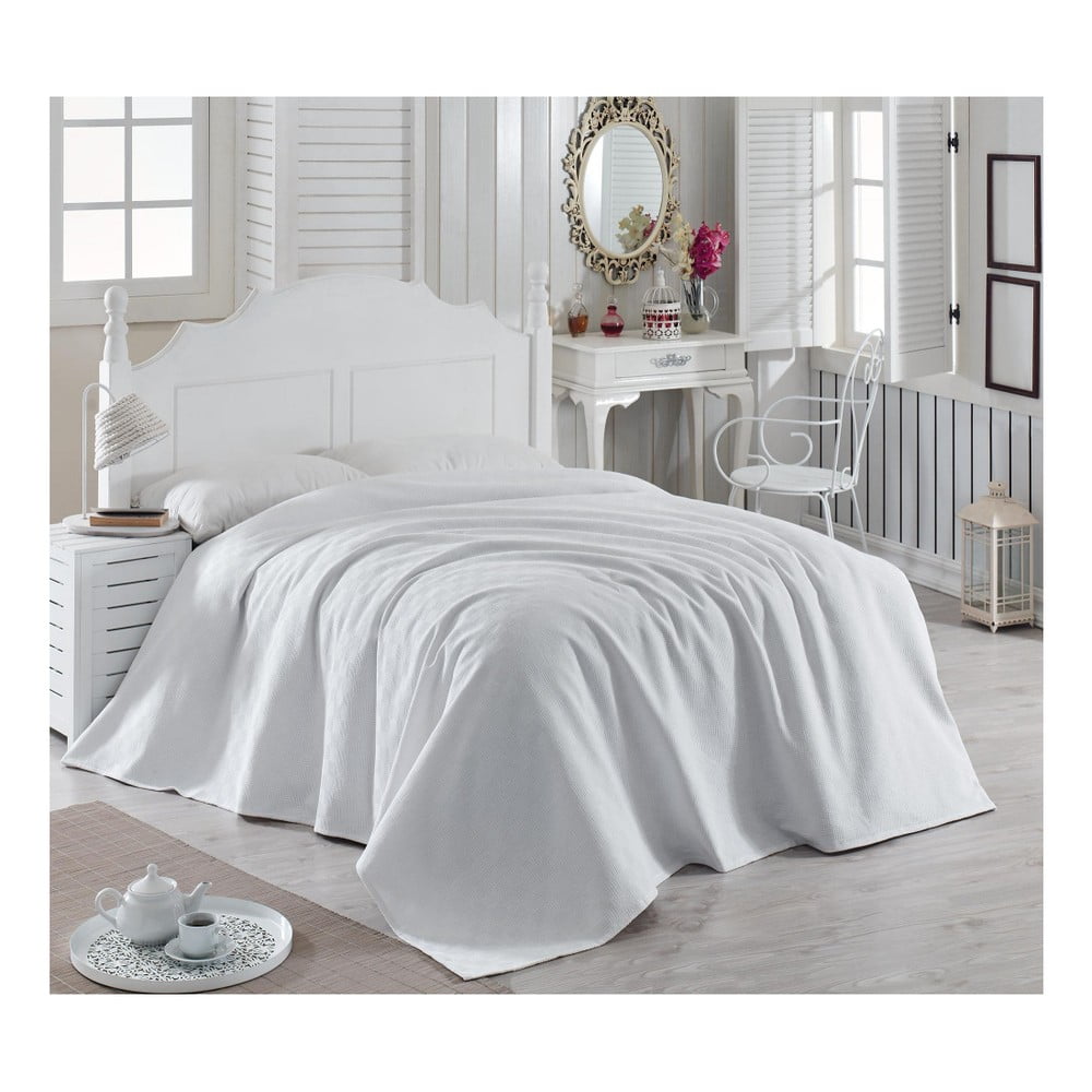 Bella Carine by Esil Home Kétszemélyes ágytakaró, 200x240 cm, 100% pamut, fehér