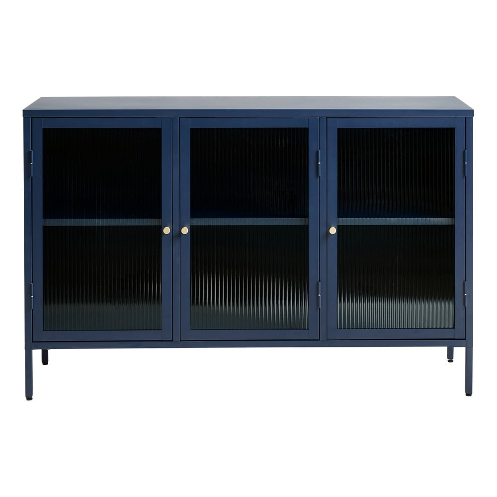 Bronco kék fém tálalószekrény, magasság 85 cm - unique furniture