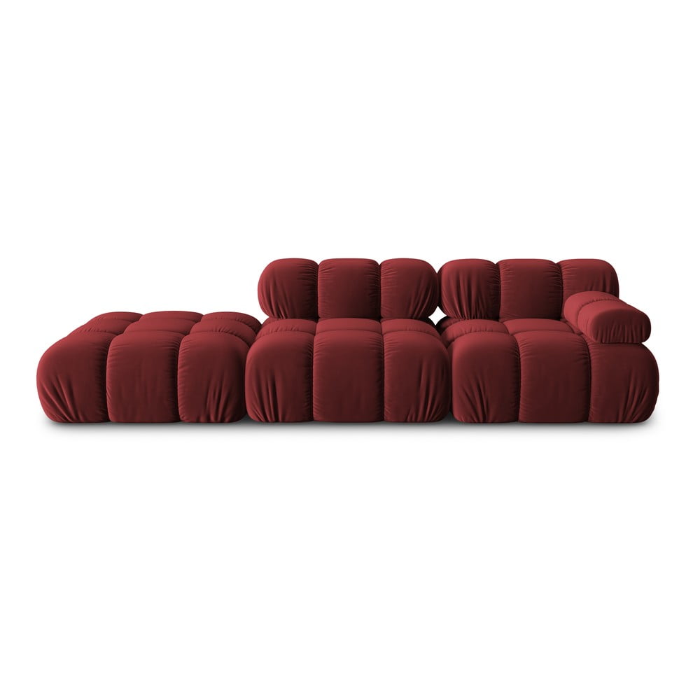 Piros bársony kanapé 282 cm bellis – micadoni home
