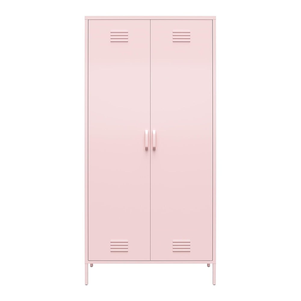 Rózsaszín fém ruhásszekrény 90x185 cm cache - novogratz