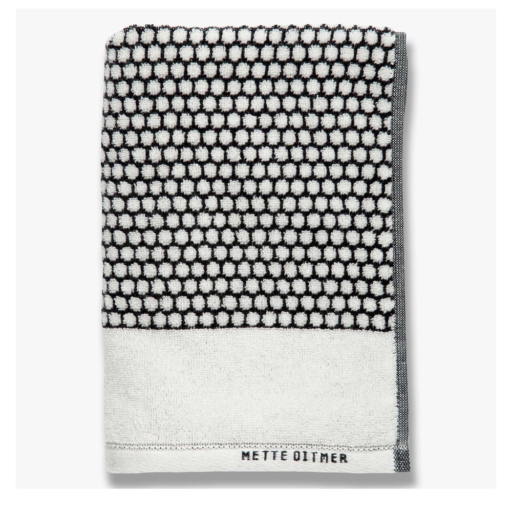 Fekete-fehér pamut törölköző szett 2 db-os 40x60 cm Grid – Mette Ditmer Denmark