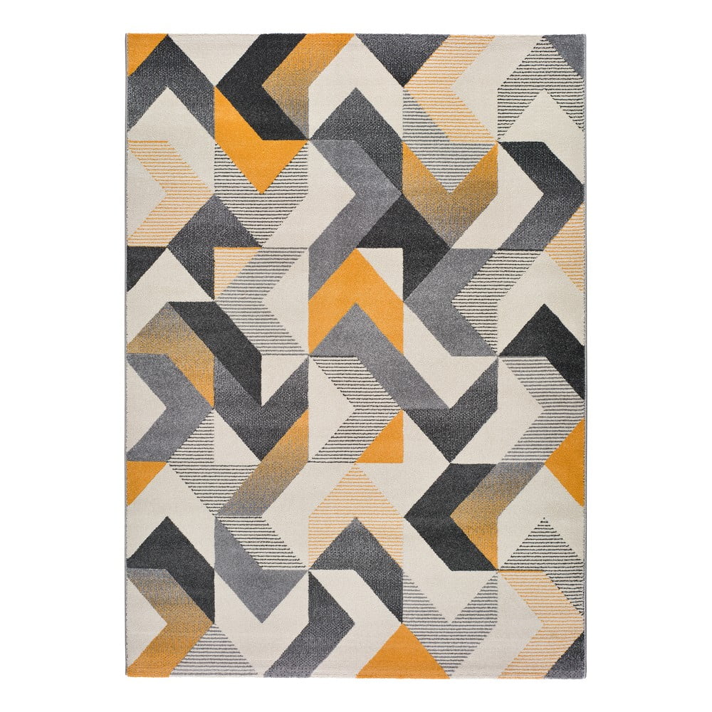 Gladys Abstract narancssárga-szürke szőnyeg, 140 x 200 cm - Universal