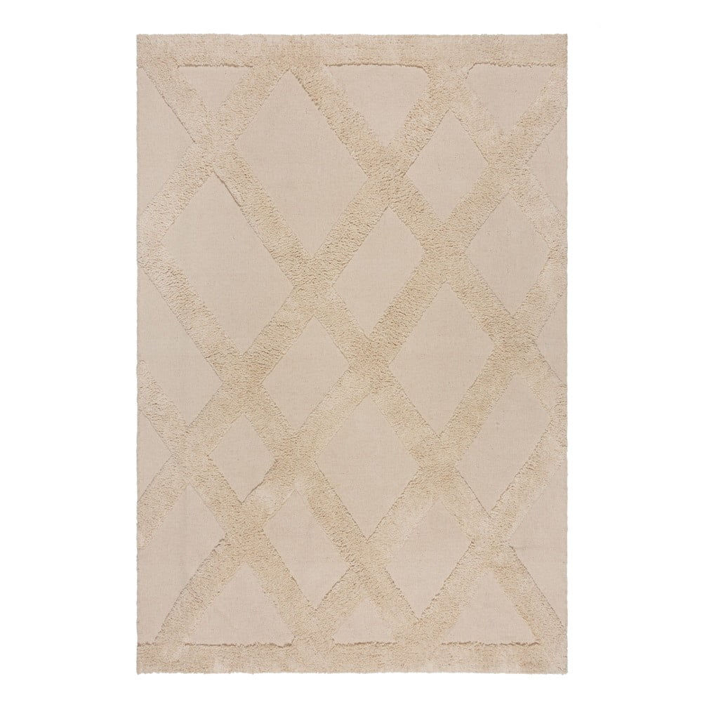 Bézs pamut szőnyeg 200x290 cm tessa diamond – flair rugs