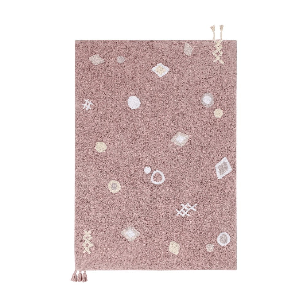 Rózsaszín mosható kézi szövésű pamut gyerek szőnyeg 140x200 cm Noah – Lorena Canals
