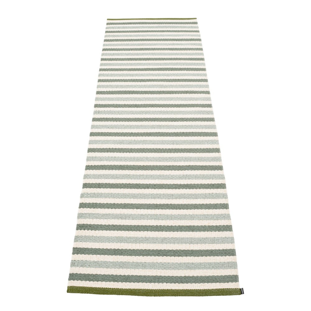 Zöld-krémszínű kültéri-beltéri futószőnyeg 70x240 cm Teo Sage – Pappelina