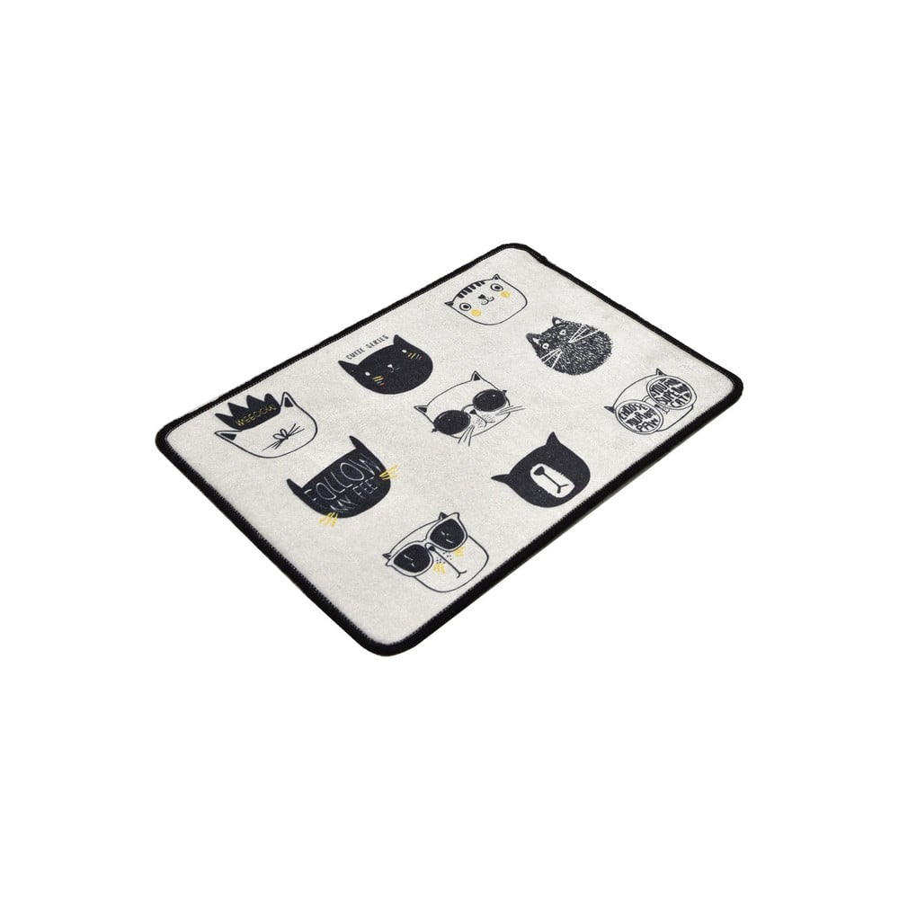 Fekete-bézs fürdőszobai kilépő 40x60 cm Cutie – Foutastic