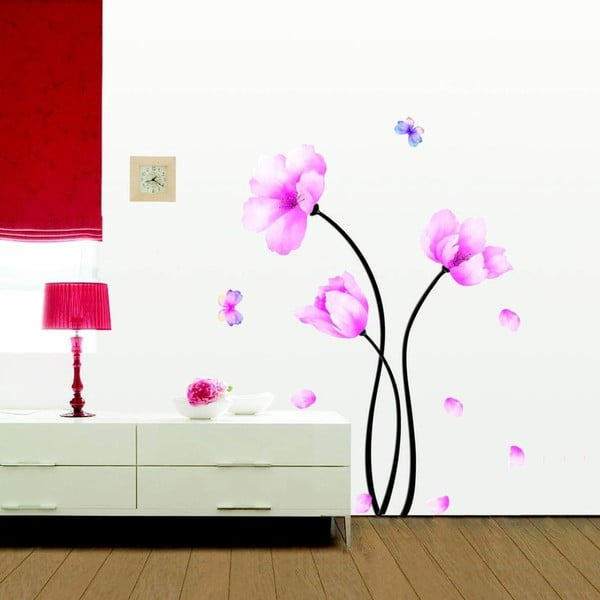 Pink Flowers And Butterflies falmatrica szett - Ambiance