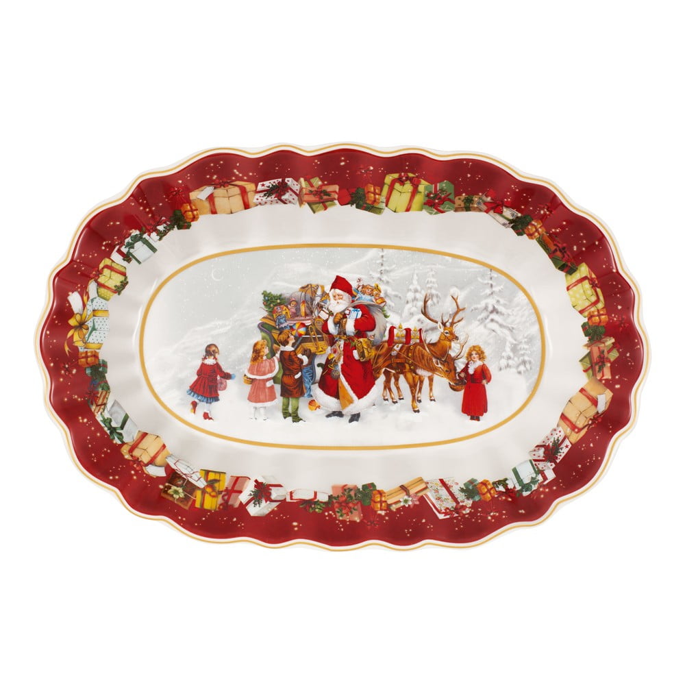 Porcelán szervírozó tányér karácsonyi motívummal, 30 x 19,8 cm - Villeroy & Boch