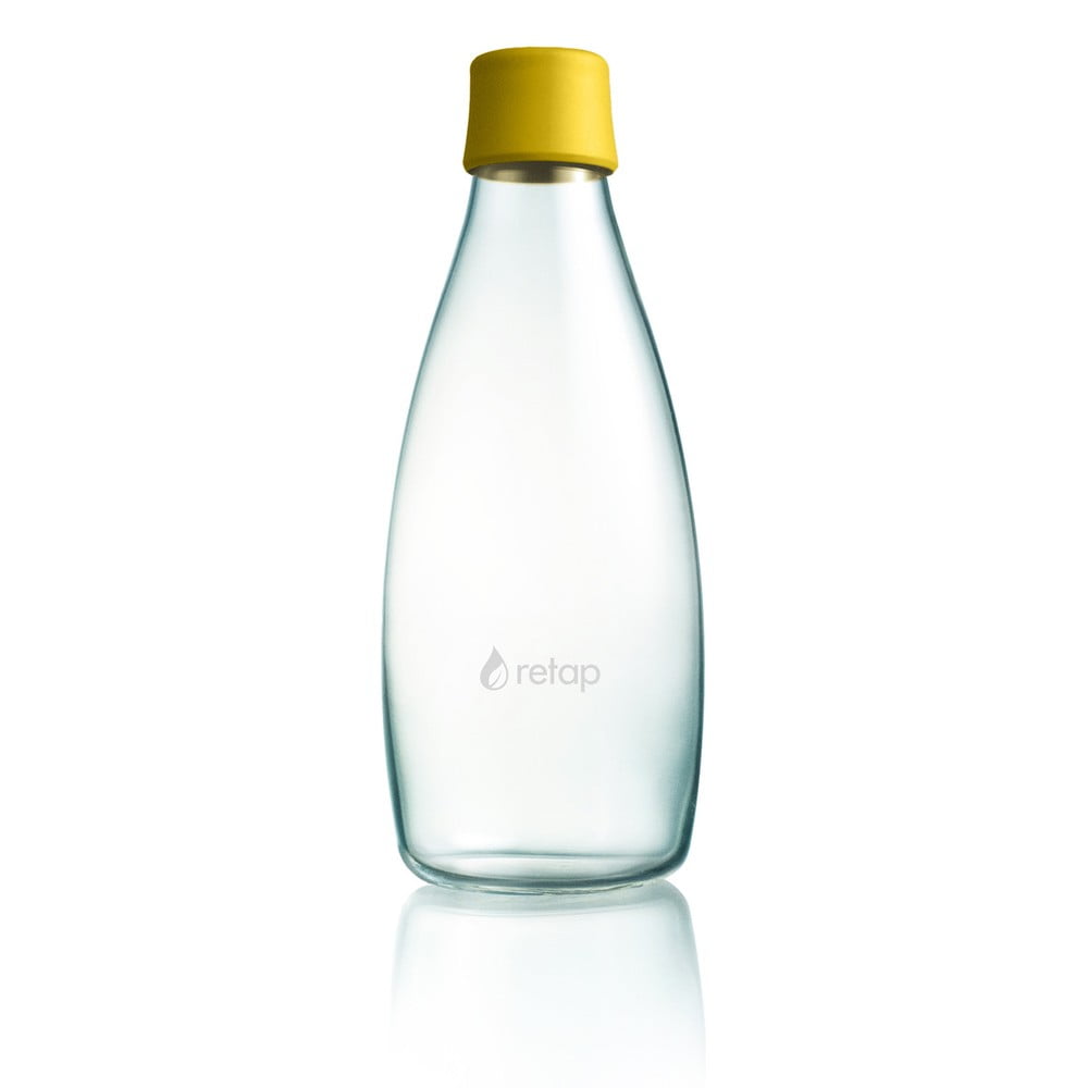 Élénksárga üvegpalack élettartam garanciával, 800 ml - ReTap