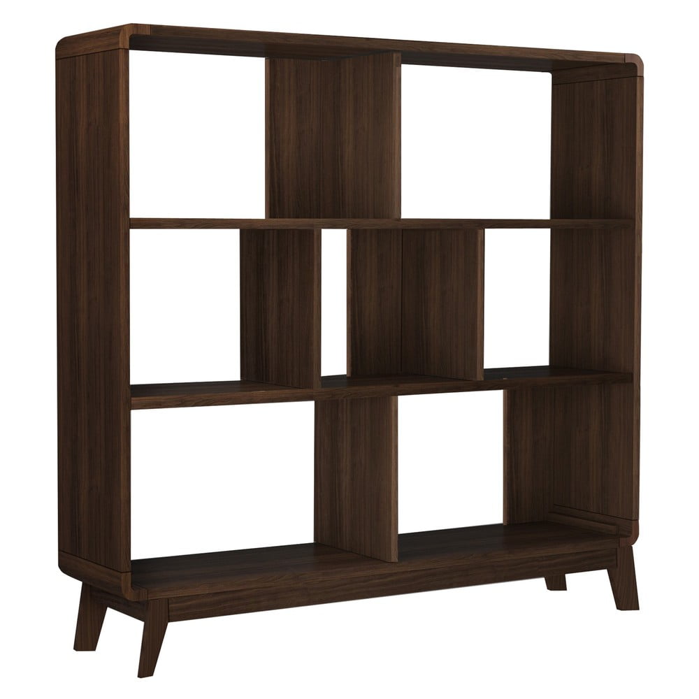 Natúr színű könyvespolc diófa dekorral 122x126 cm Cassie - Støraa