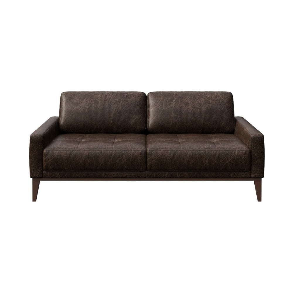 Musso Tufted sötétbarna bőrkanapé, 173 cm - MESONICA