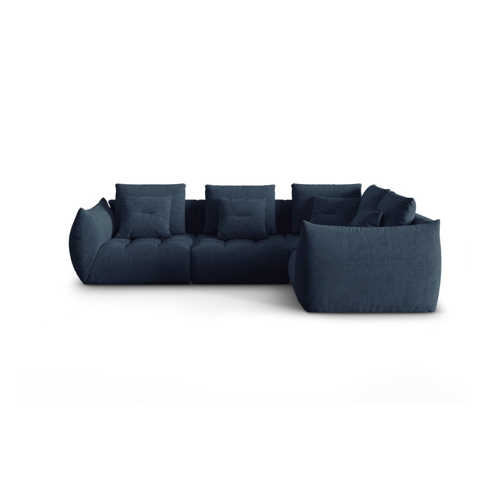 Sötétkék sarokkanapé (jobb oldali-L alakú) Bloom – Micadoni Home