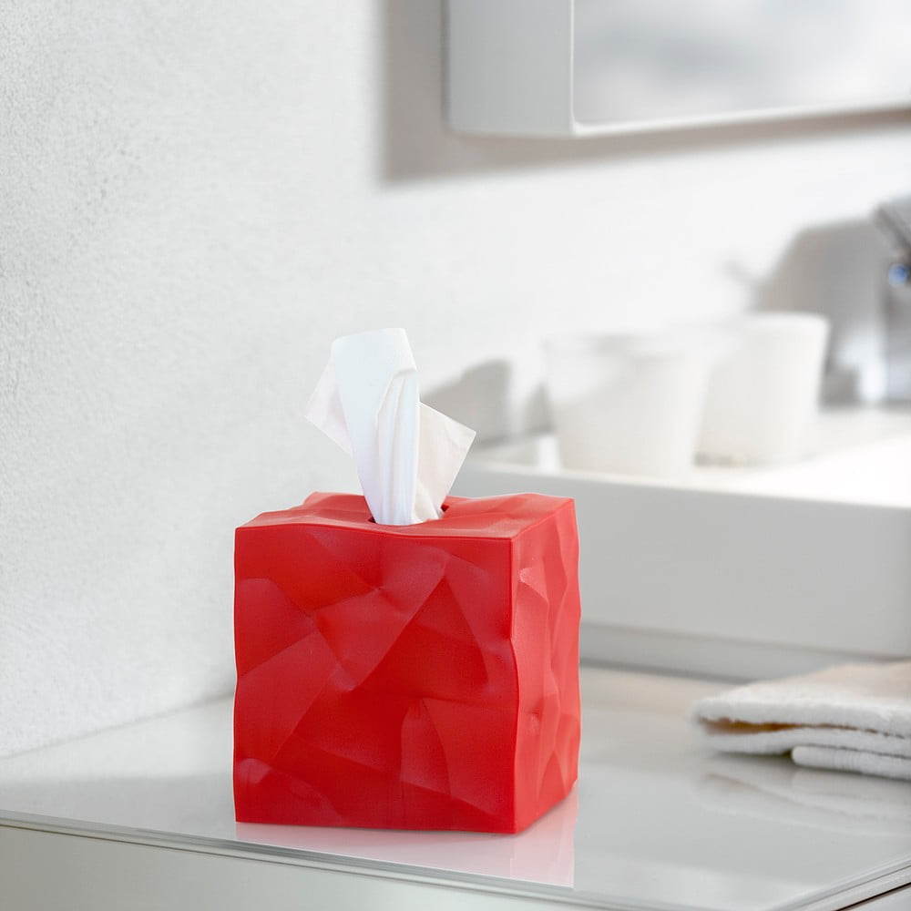 Wipy Cube piros zsebkendőtartó doboz - Essey